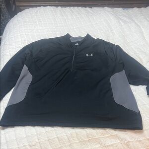 Under Armour Black and Gray Half-Zip Top